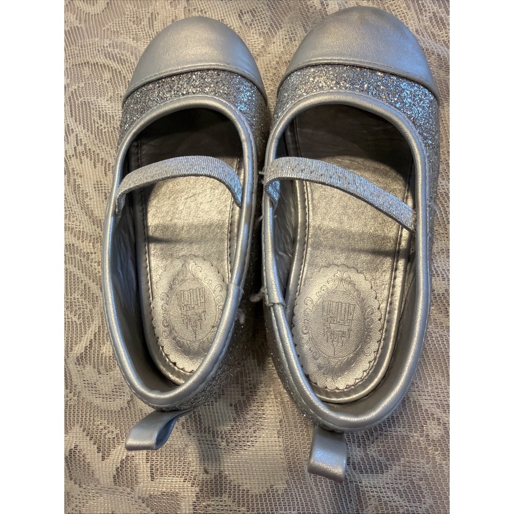 Disney Parks Girls Princess Shoes Silver Sparkle 10*Wedding*Parties*MakeBelieve*